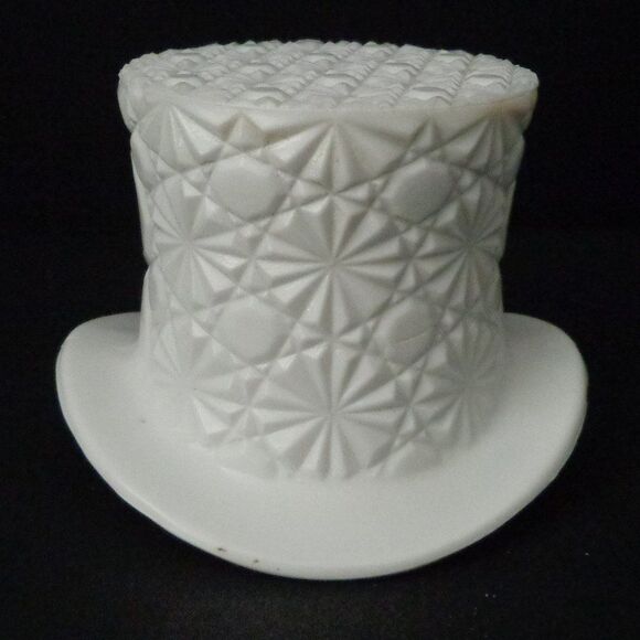 Fenton Daisy and Button Top Hat Spoon Holder/Trinket Holder, 1960s, Large - Picture 1 of 6